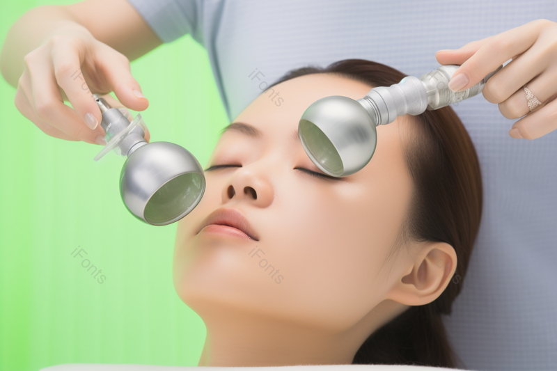 美容院美容师用BIO微电探头除皱人物摄影,高清,摄影图,摄影图片,图片大全,摄影图免费下载